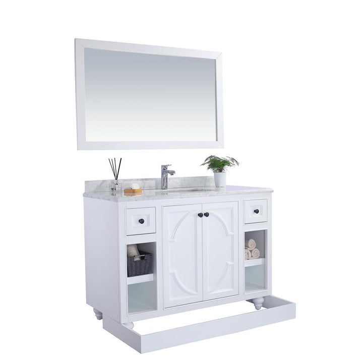 Laviva Odyssey 48" White Bathroom Vanity#top-options_black-wood-marble-top