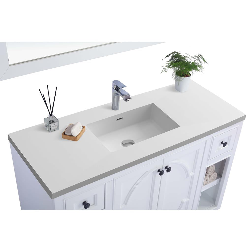 Laviva Odyssey 48" White Bathroom Vanity#top-options_matte-white-viva-stone-solid-surface-top