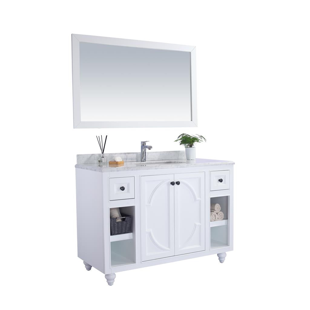 Laviva Odyssey 48" White Bathroom Vanity#top-options_white-carrara-marble-top