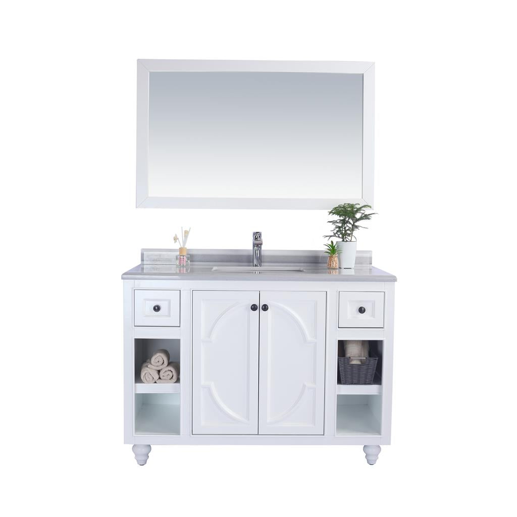 Laviva Odyssey 48" White Bathroom Vanity#top-options_white-stripes-marble-top
