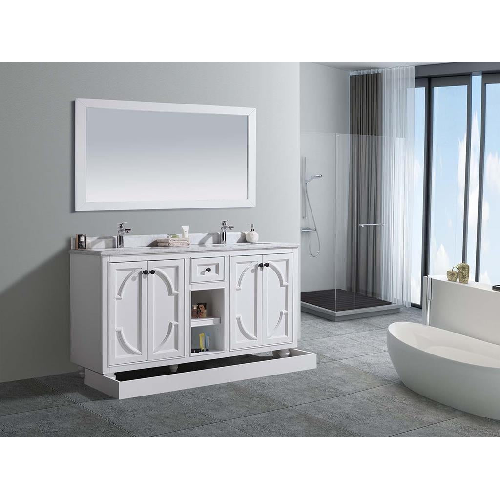 Laviva Odyssey 60" White Double Sink Bathroom Vanity#top-options_white-carrara-marble-top