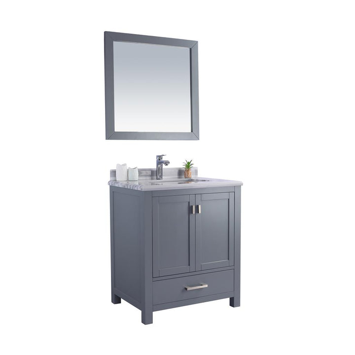Laviva Wilson 30" Grey Bathroom Vanity#top-options_white-stripes-marble-top
