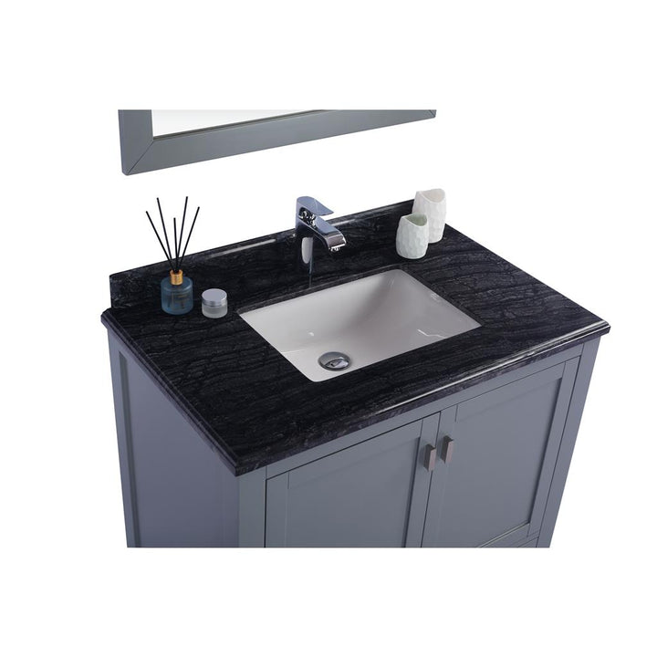 Laviva Wilson 36" Grey Bathroom Vanity#top-options_black-wood-marble-top