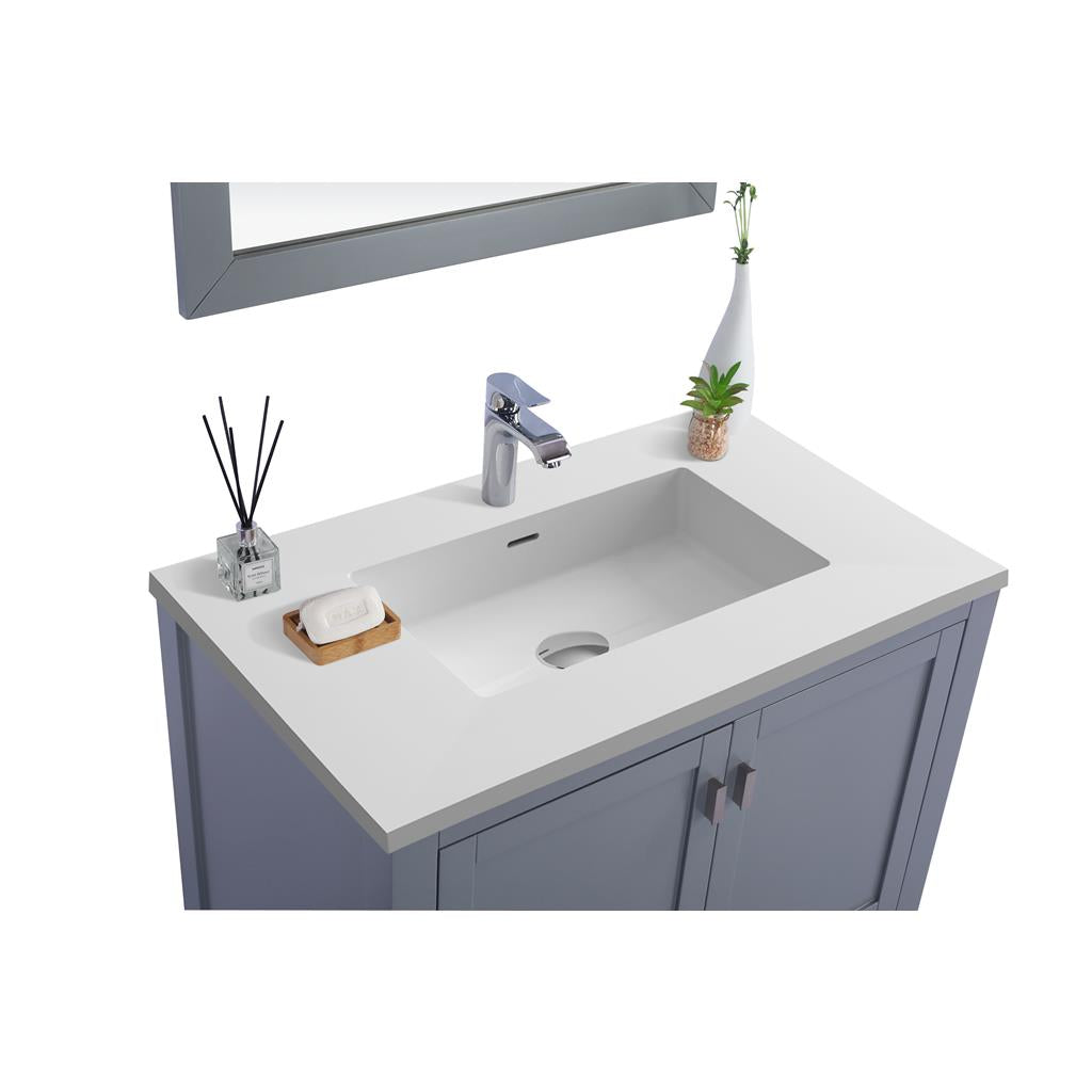 Laviva Wilson 36" Grey Bathroom Vanity#top-options_matte-white-viva-stone-solid-surface-top