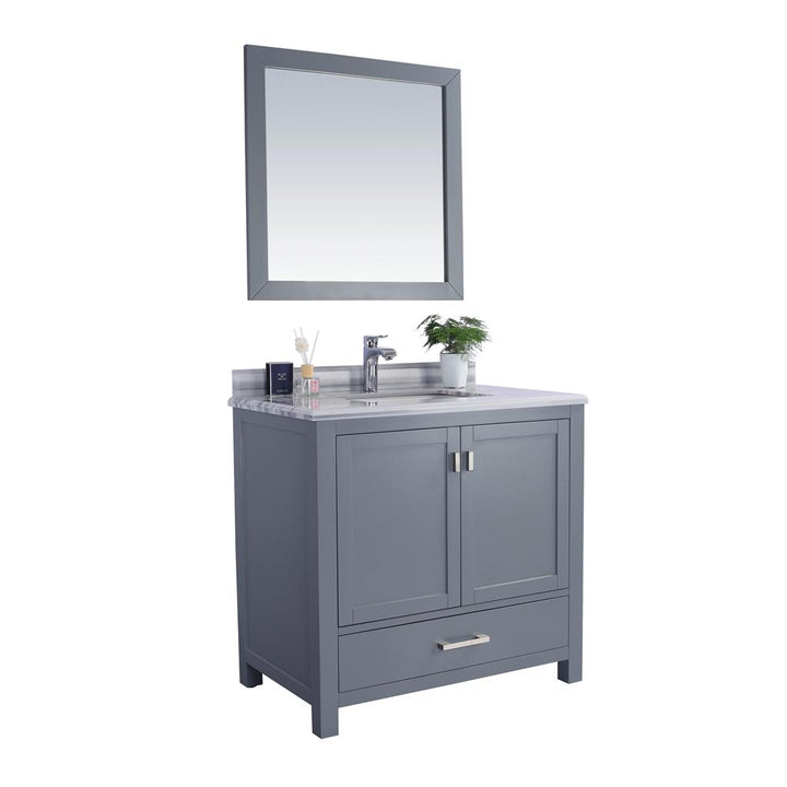 Laviva Wilson 36" Grey Bathroom Vanity#top-options_white-stripes-marble-top