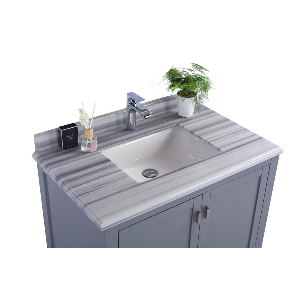 Laviva Wilson 36" Grey Bathroom Vanity#top-options_white-stripes-marble-top