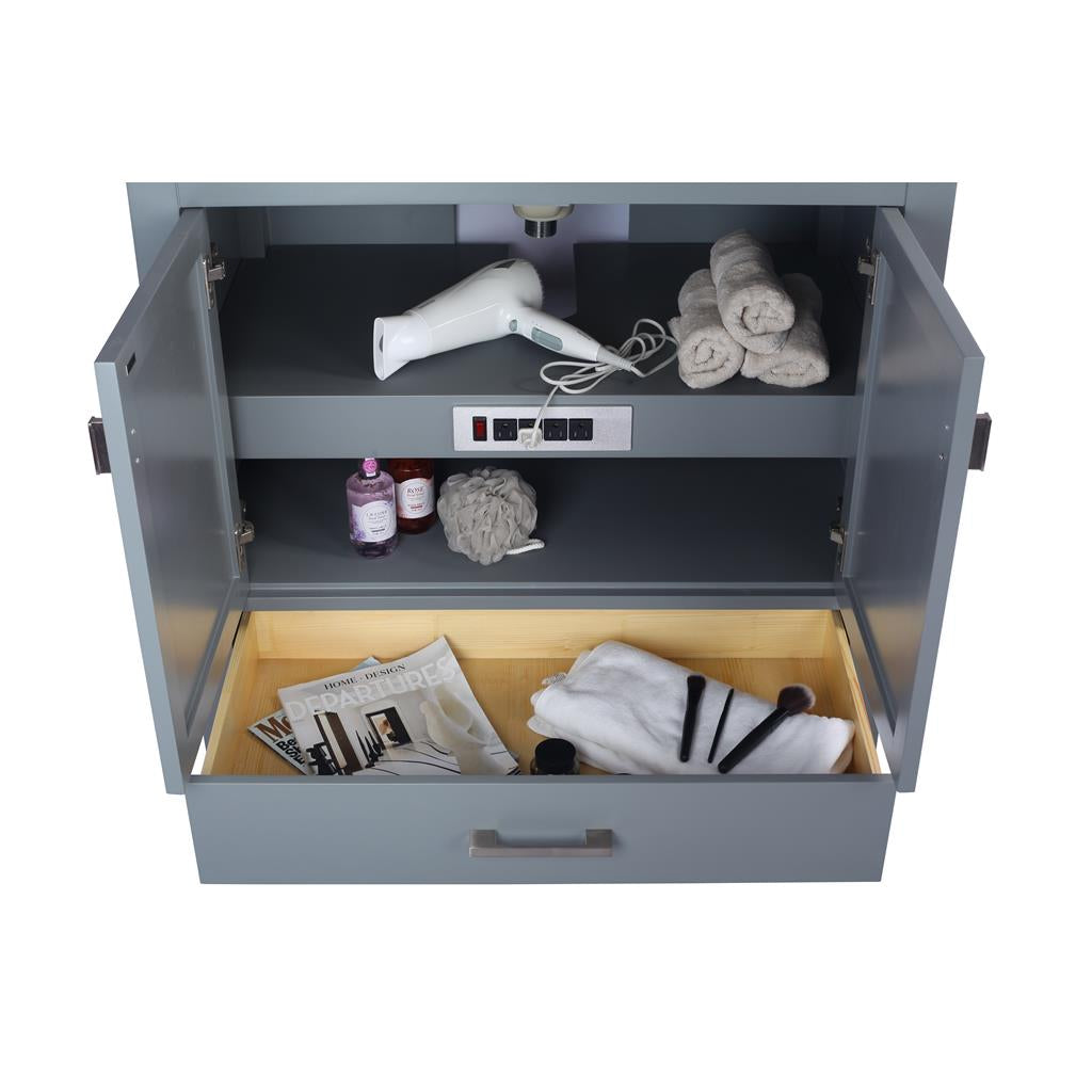 Laviva Wilson 36" Grey Bathroom Vanity Cabinet Only, No Top#top-options_cabinet-only-no-top