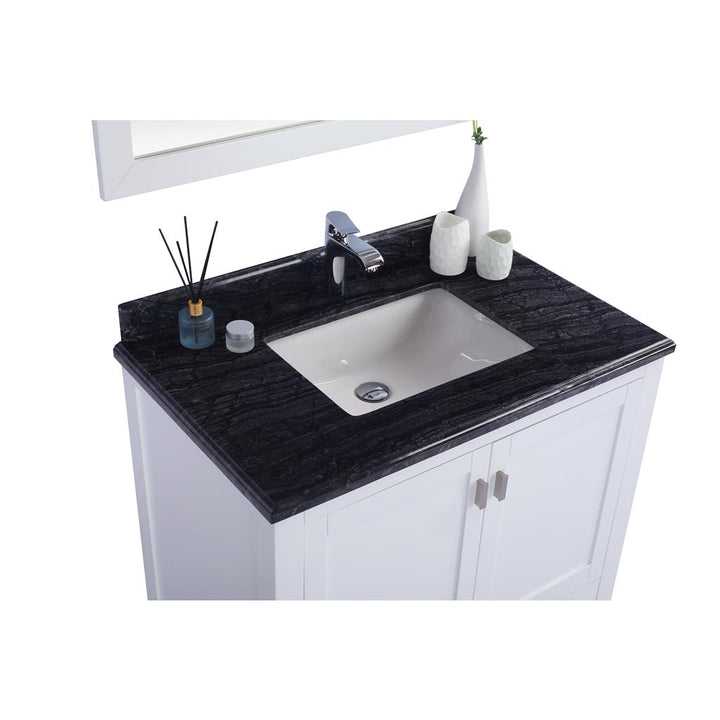 Laviva Wilson 36" White Bathroom Vanity#top-options_black-wood-marble-top