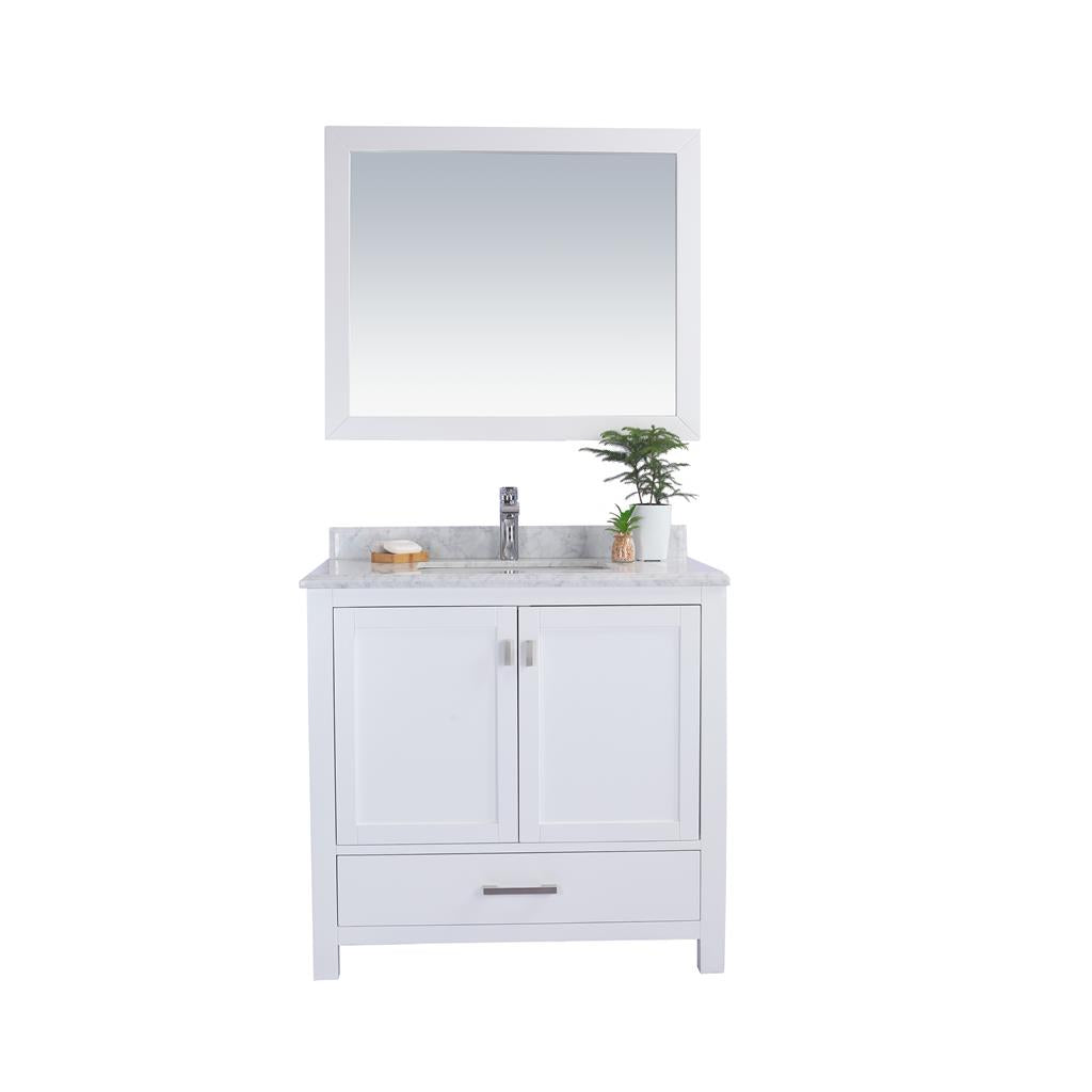 Laviva Wilson 36" White Bathroom Vanity#top-options_white-carrara-marble-top