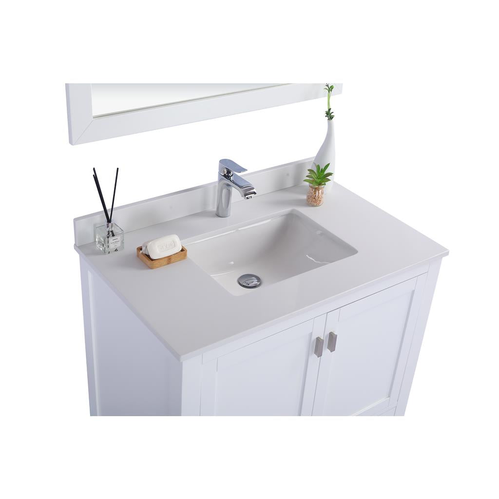 Laviva Wilson 36" White Bathroom Vanity#top-options_white-quartz-top