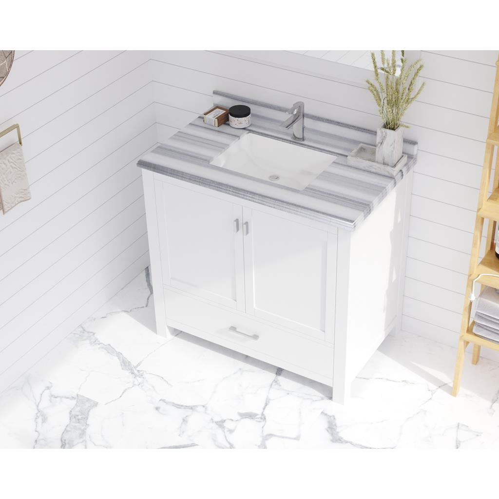 Laviva Wilson 36" White Bathroom Vanity#top-options_white-stripes-marble-top