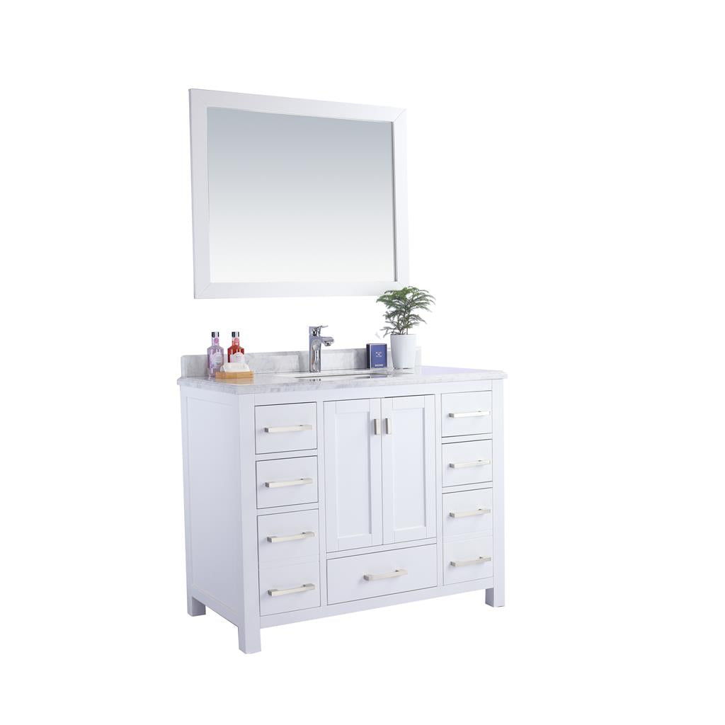 Laviva Wilson 42" White Bathroom Vanity#top-options_white-carrara-marble-top