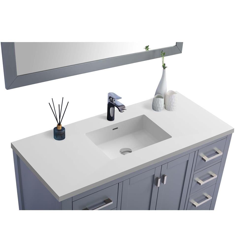 Laviva Wilson 48" Grey Bathroom Vanity#top-options_matte-white-viva-stone-solid-surface-top