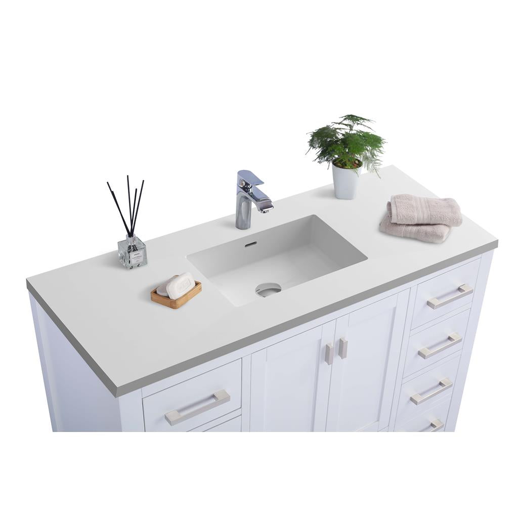 Laviva Wilson 48" White Bathroom Vanity#top-options_matte-white-viva-stone-solid-surface-top