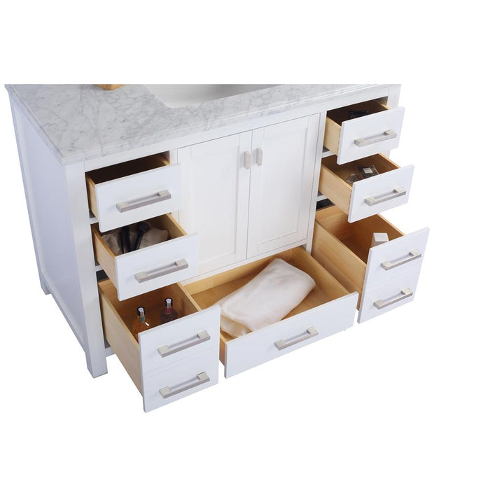 Laviva Wilson 48" White Bathroom Vanity Cabinet Only, No Top#top-options_cabinet-only-no-top
