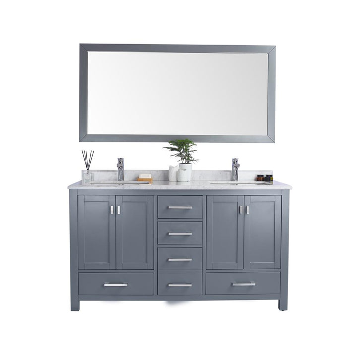 Laviva Wilson 60" Grey Double Sink Bathroom Vanity#top-options_white-carrara-marble-top
