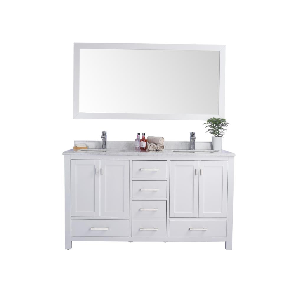 Laviva Wilson 60" White Double Sink Bathroom Vanity#top-options_white-carrara-marble-top