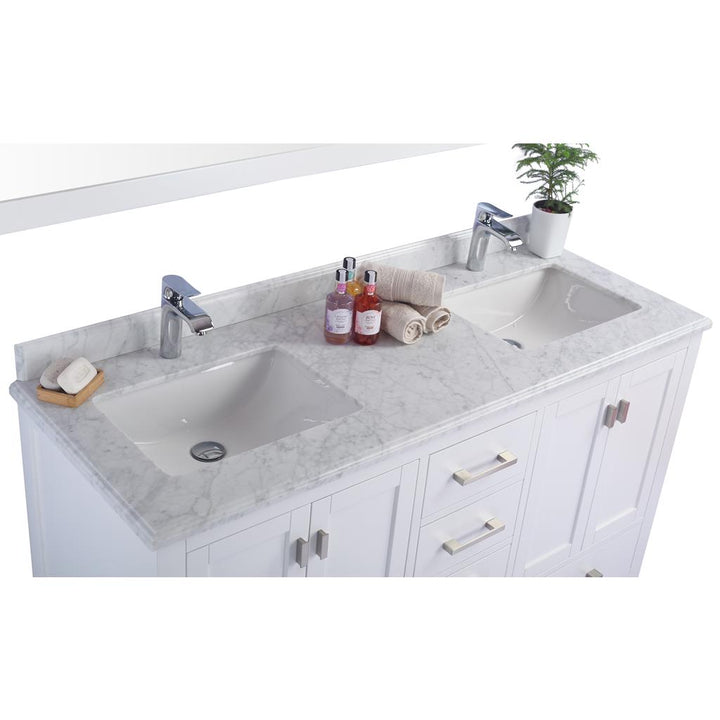 Laviva Wilson 60" White Double Sink Bathroom Vanity#top-options_white-carrara-marble-top
