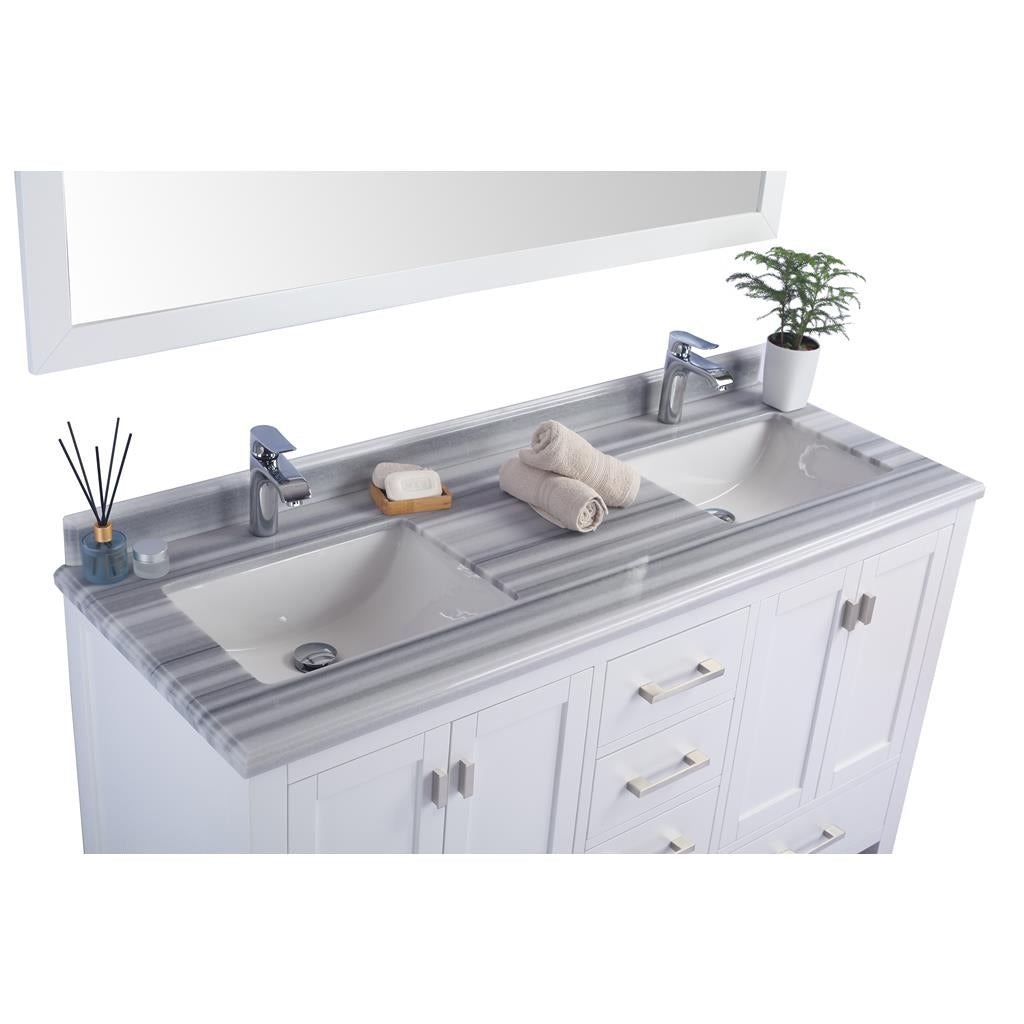 Laviva Wilson 60" White Double Sink Bathroom Vanity#top-options_white-stripes-marble-top