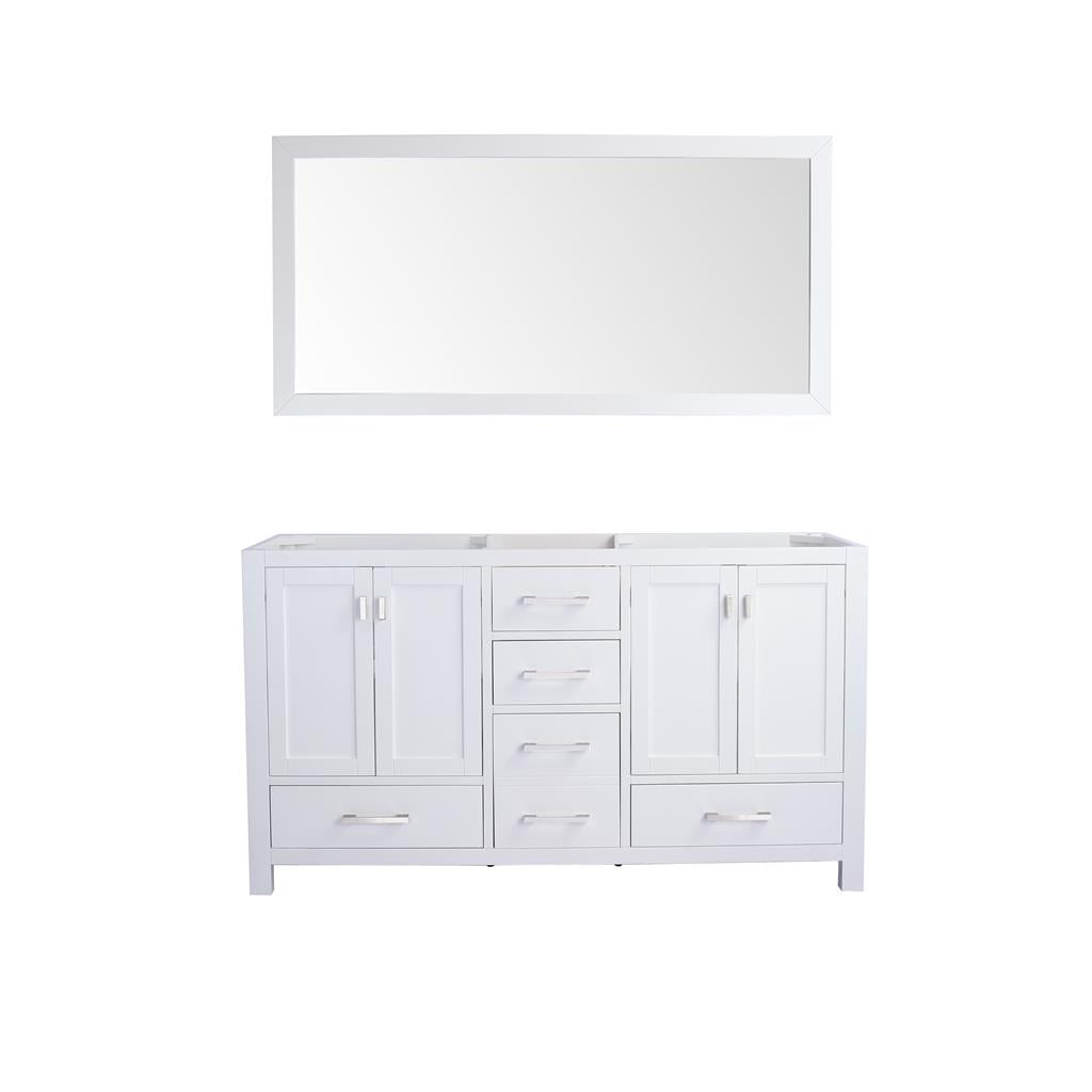 Laviva Wilson 60" White Double Sink Bathroom Vanity Cabinet Only, No Top#top-options_cabinet-only-no-top
