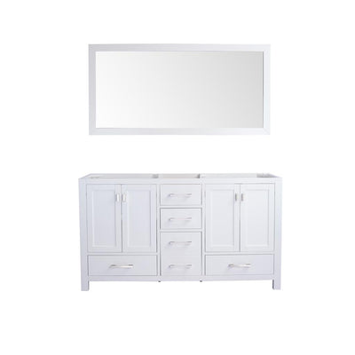 Laviva Wilson 60" White Double Sink Bathroom Vanity Cabinet Only, No Top#top-options_cabinet-only-no-top