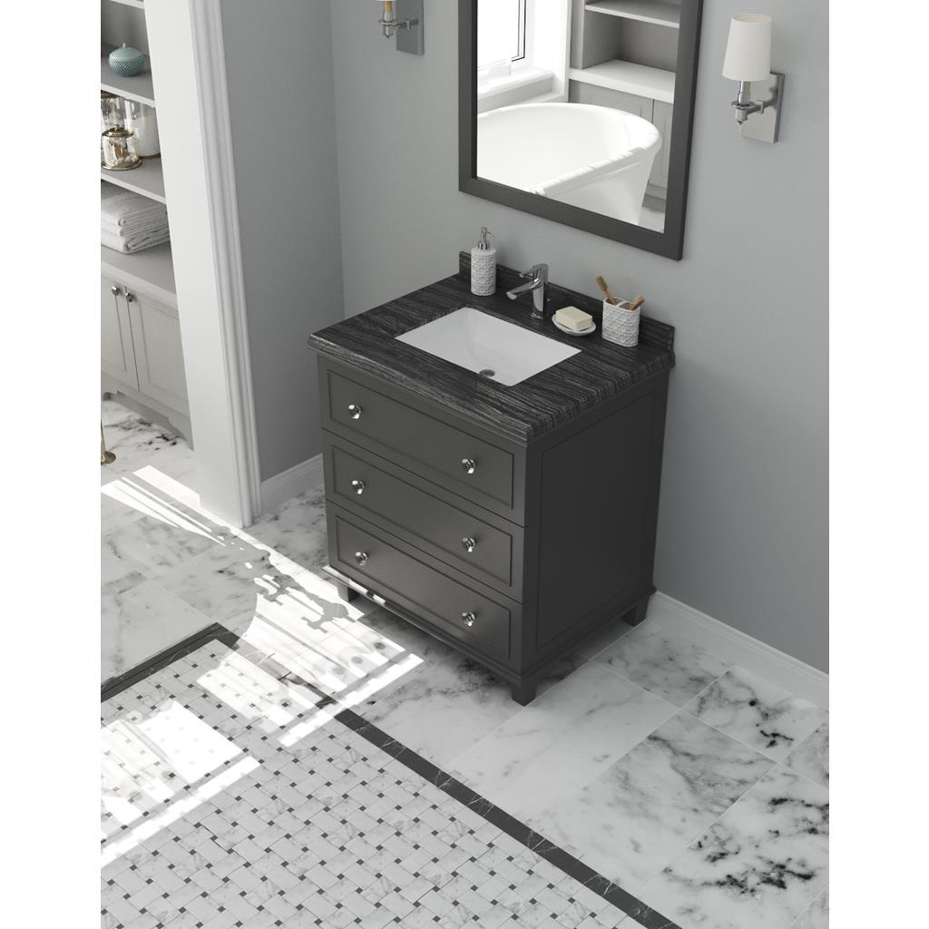 Laviva Luna 30" Maple Grey Bathroom Vanity#top-options_black-wood-marble-top