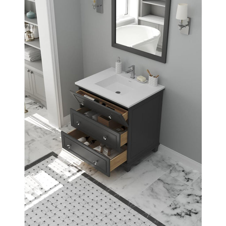 Laviva Luna 30" Maple Grey Bathroom Vanity#top-options_matte-white-viva-stone-solid-surface-top