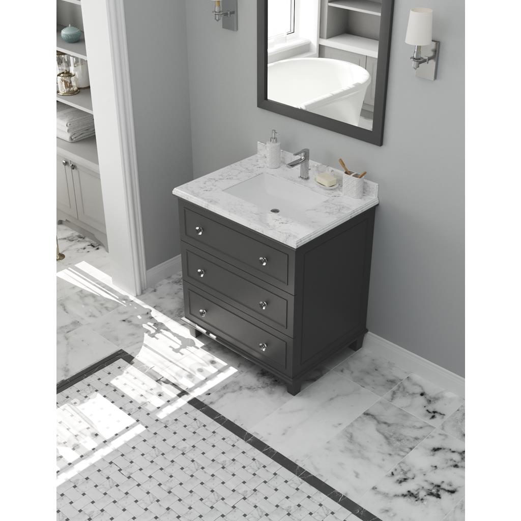 Laviva Luna 30" Maple Grey Bathroom Vanity#top-options_white-carrara-marble-top