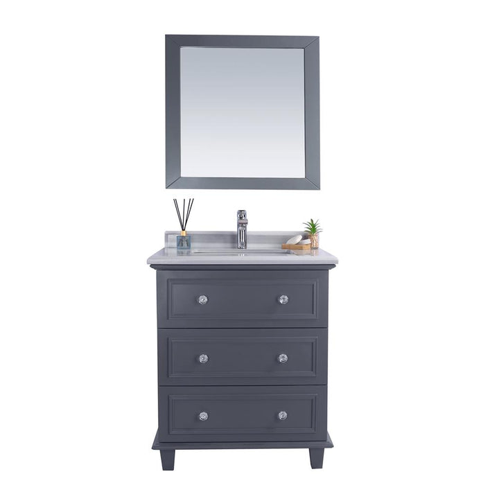 Laviva Luna 30" Maple Grey Bathroom Vanity#top-options_white-stripes-marble-top