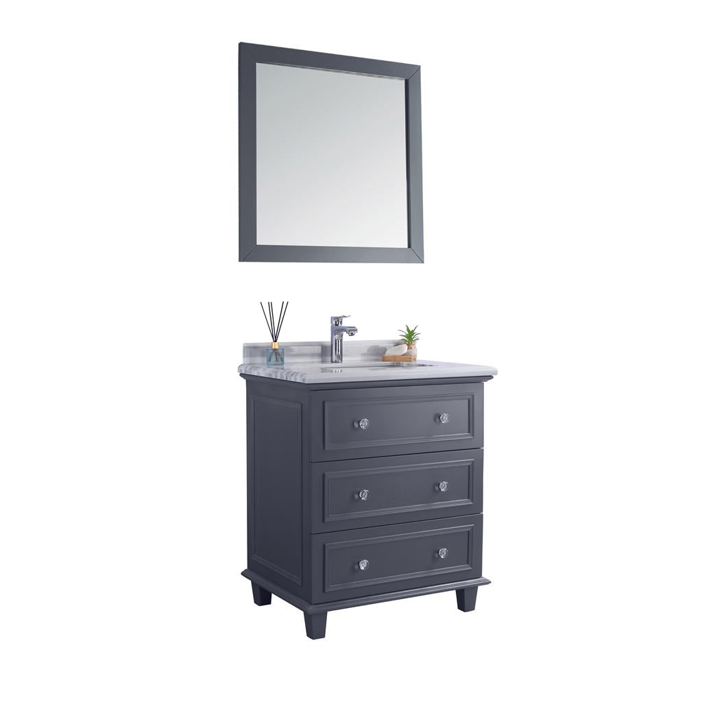 Laviva Luna 30" Maple Grey Bathroom Vanity#top-options_white-stripes-marble-top
