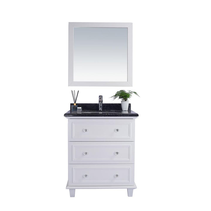 Laviva Luna 30" White Bathroom Vanity#top-options_black-wood-marble-top