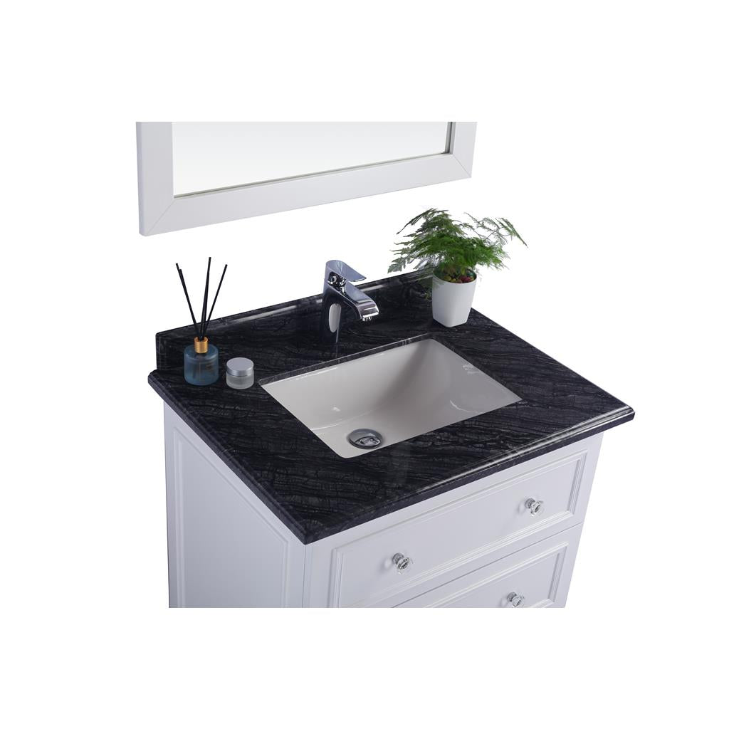 Laviva Luna 30" White Bathroom Vanity#top-options_black-wood-marble-top