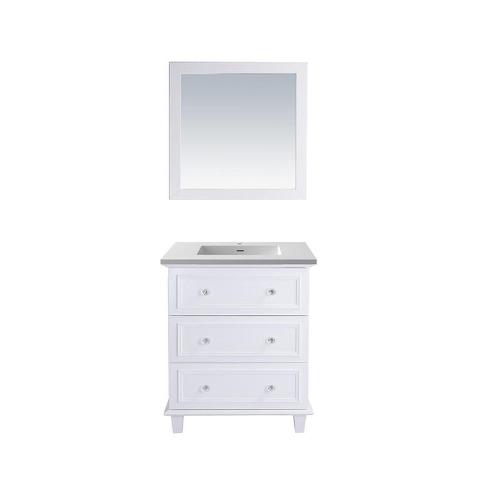 Laviva Luna 30" White Bathroom Vanity#top-options_matte-white-viva-stone-solid-surface-top