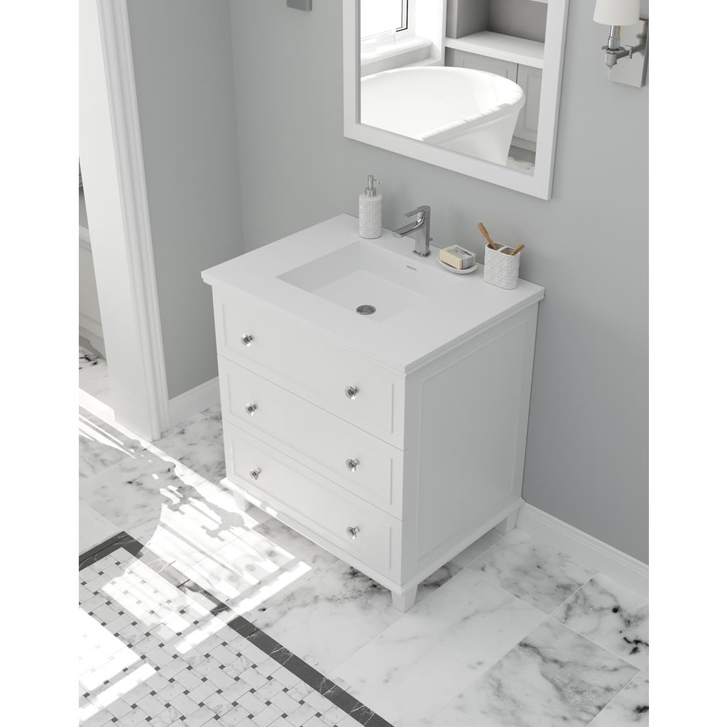 Laviva Luna 30" White Bathroom Vanity#top-options_matte-white-viva-stone-solid-surface-top