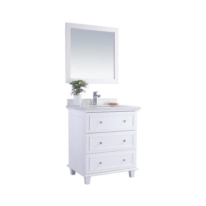 Laviva Luna 30" White Bathroom Vanity#top-options_white-carrara-marble-top