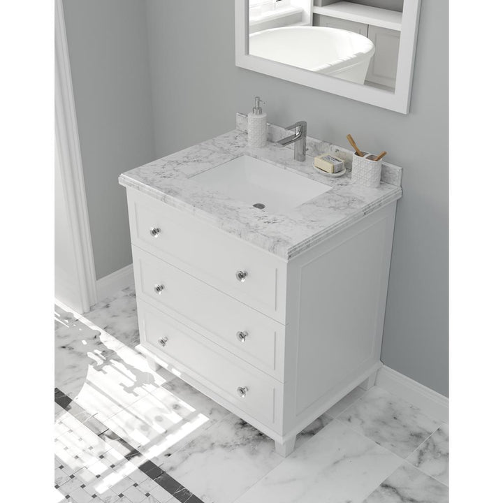 Laviva Luna 30" White Bathroom Vanity#top-options_white-carrara-marble-top