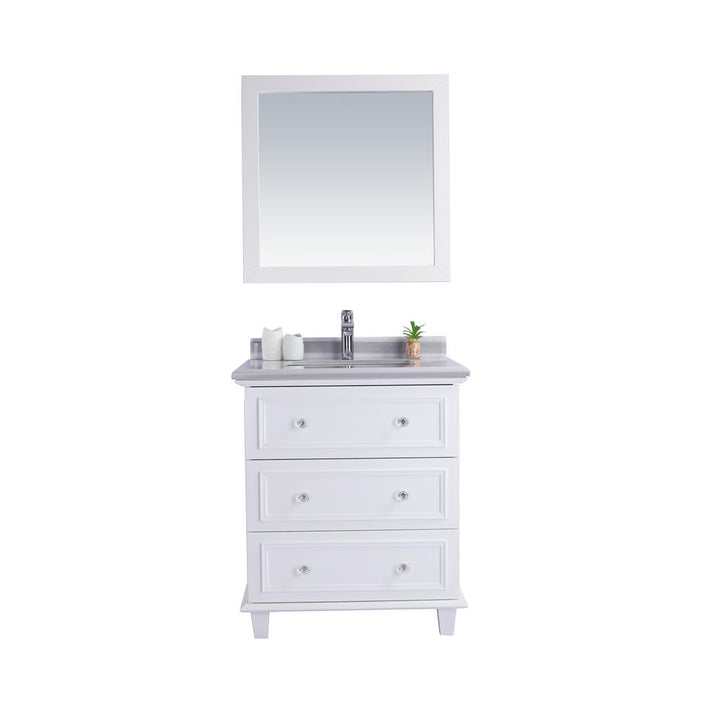 Laviva Luna 30" White Bathroom Vanity#top-options_white-stripes-marble-top