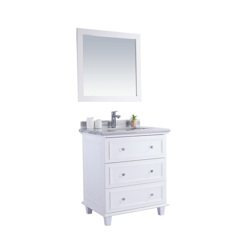 Laviva Luna 30" White Bathroom Vanity#top-options_white-stripes-marble-top