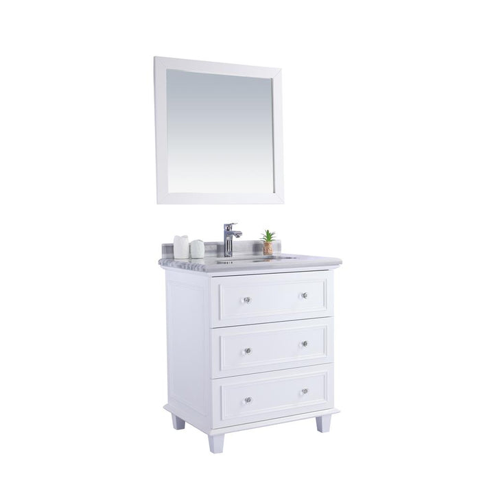 Laviva Luna 30" White Bathroom Vanity#top-options_white-stripes-marble-top