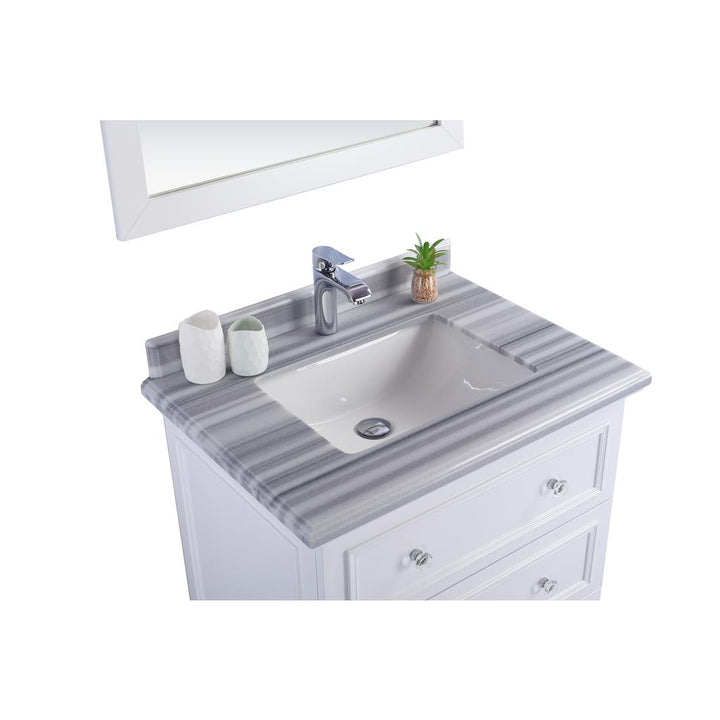 Laviva Luna 30" White Bathroom Vanity#top-options_white-stripes-marble-top