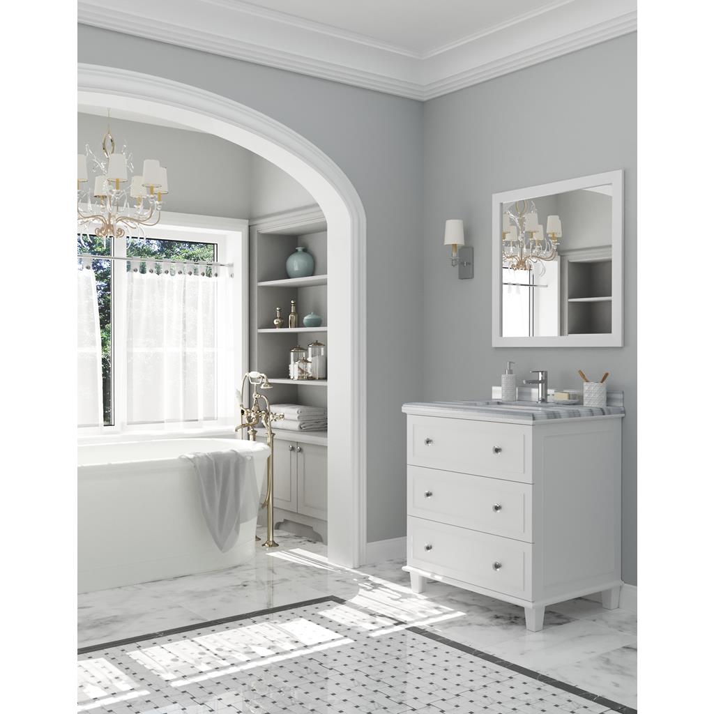 Laviva Luna 30" White Bathroom Vanity#top-options_white-stripes-marble-top