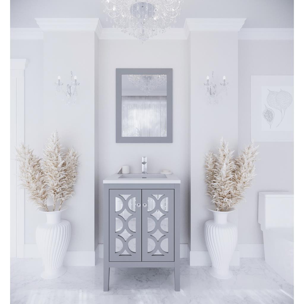 Laviva Mediterraneo 24" Grey Bathroom Vanity#top-options_matte-white-viva-stone-solid-surface-top