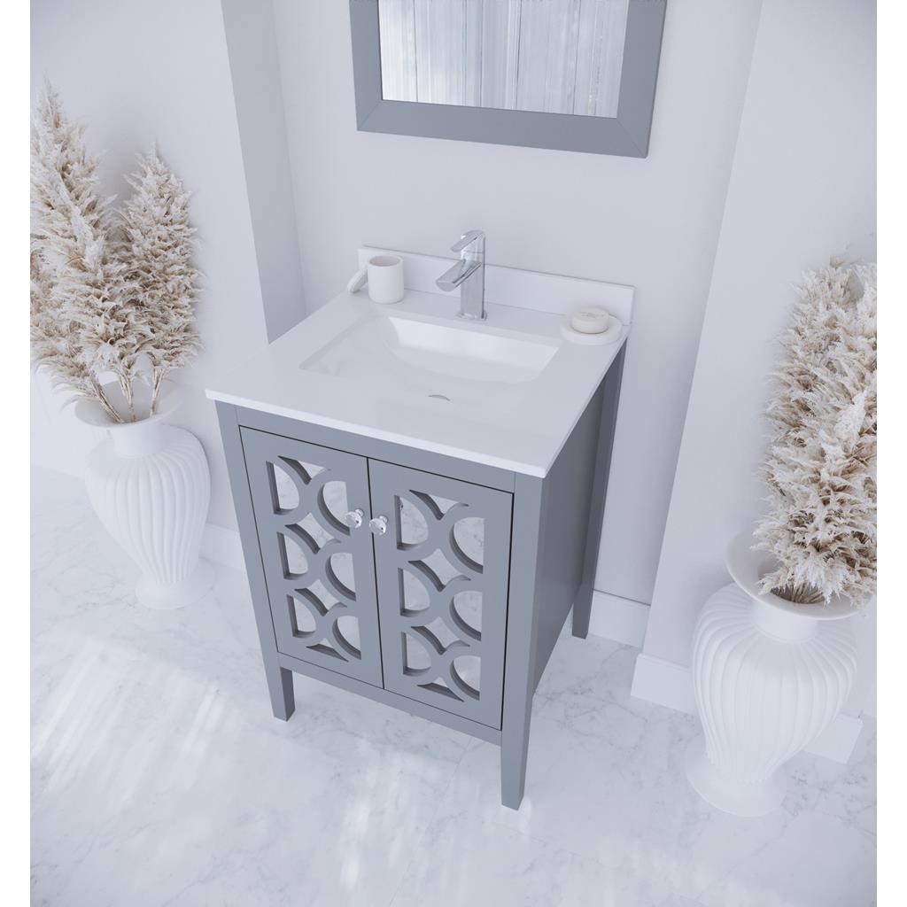 Laviva Mediterraneo 24" Grey Bathroom Vanity#top-options_white-quartz-top