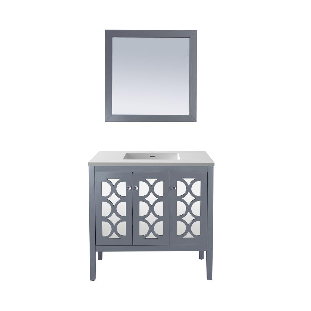 Laviva Mediterraneo 36" Grey Bathroom Vanity#top-options_matte-white-viva-stone-solid-surface-top