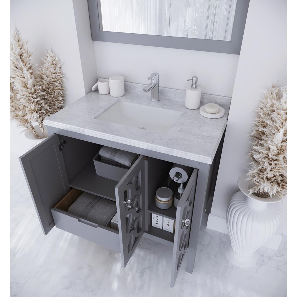 Laviva Mediterraneo 36" Grey Bathroom Vanity#top-options_white-carrara-marble-top