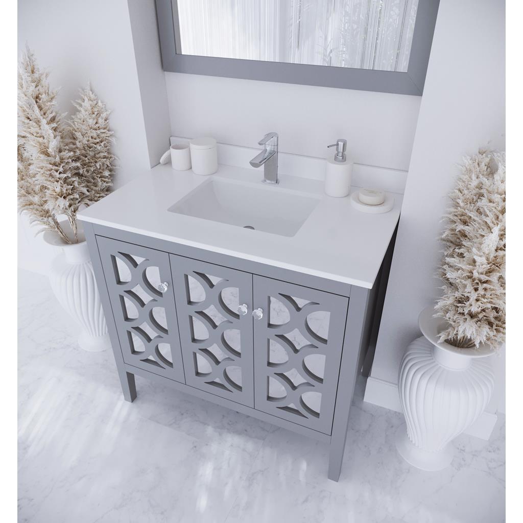 Laviva Mediterraneo 36" Grey Bathroom Vanity#top-options_white-quartz-top