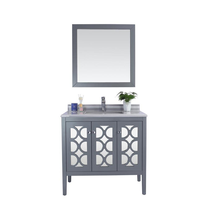 Laviva Mediterraneo 36" Grey Bathroom Vanity#top-options_white-stripes-marble-top