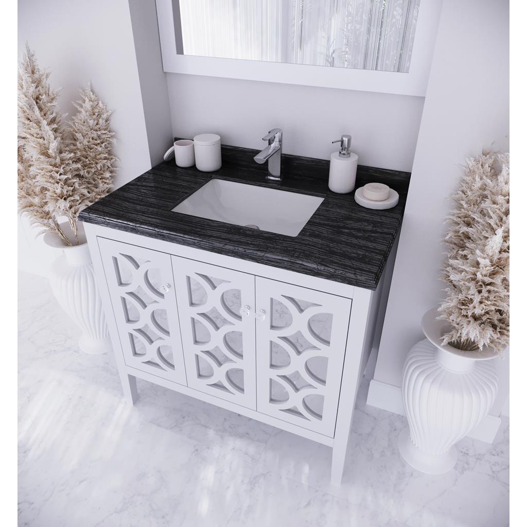 Laviva Mediterraneo 36" White Bathroom Vanity#top-options_black-wood-marble-top