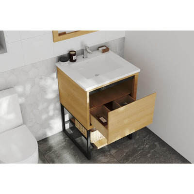 Laviva Alto 24" California White Oak Bathroom Vanity Matte White VIVA Stone Solid Surface Top#top-options_matte-white-viva-stone-solid-surface-top