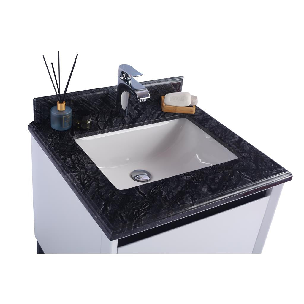 Laviva Alto 24" White Bathroom Vanity#top-options_black-wood-marble-top